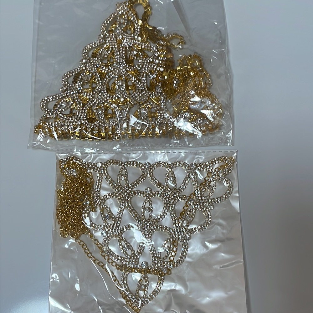 (Last 1) Boho Rhinestone body bra and thong body jewelry - Picture 2 of 10